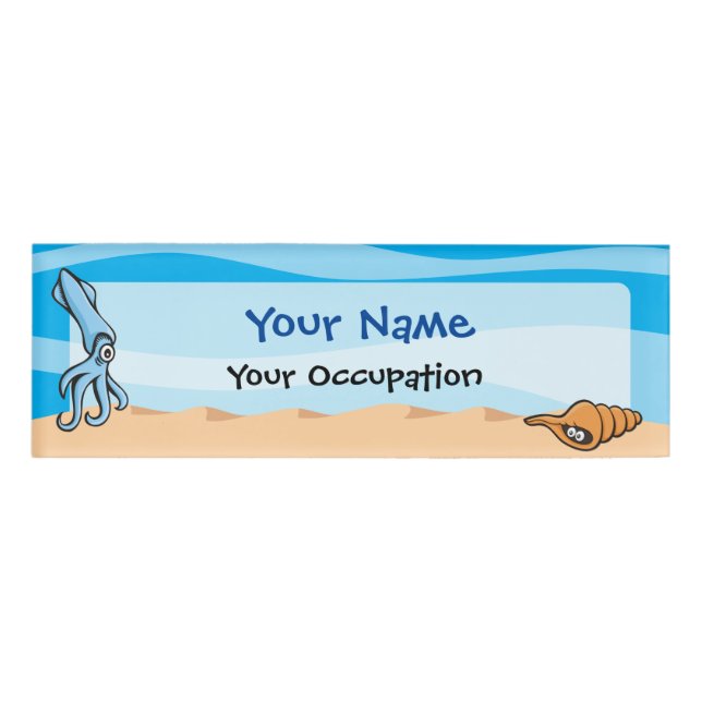 Squid and Triton Shell Name Tag (Front)