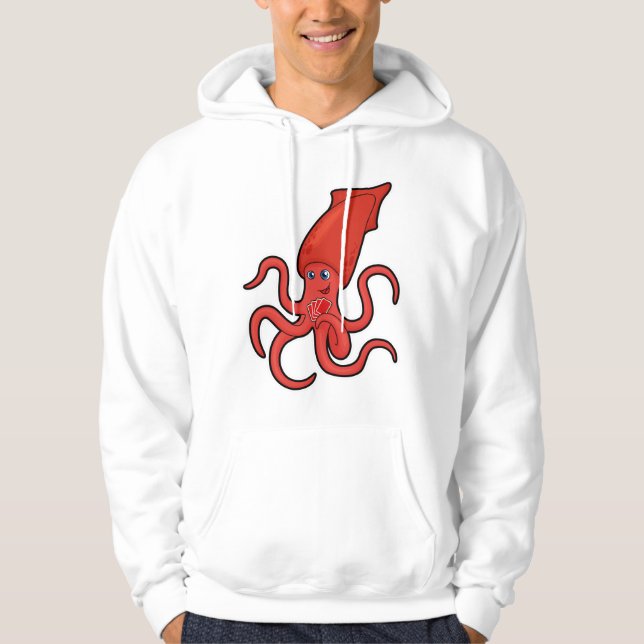 Squid at Poker with Poker cards Hoodie (Front)