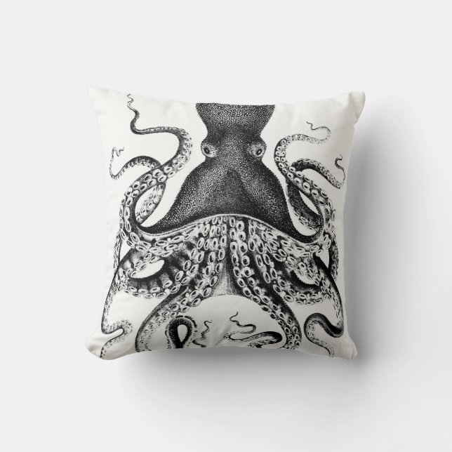Squid Black and White Cushion (Front)