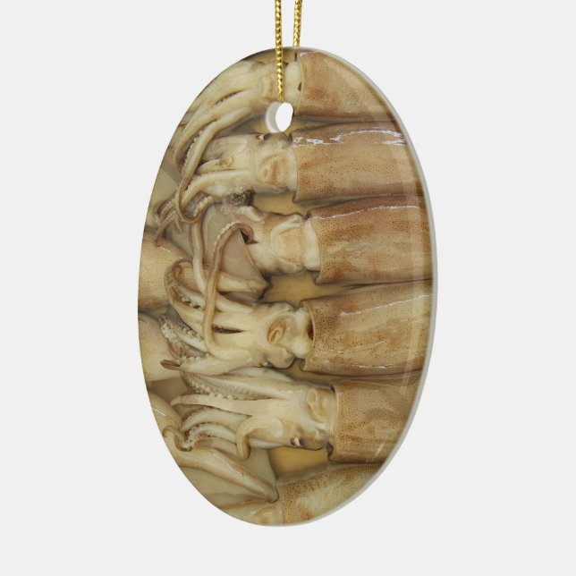 Squid - Calamari Ceramic Tree Decoration (Left)