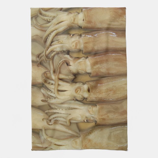 Squid - Calamari Tea Towel (Vertical)