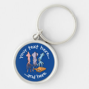 Squid Cartoons Key Ring