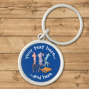 Squid Cartoons Key Ring