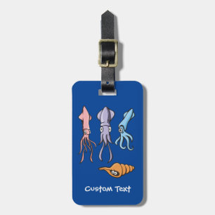 Squid Cartoons Luggage Tag