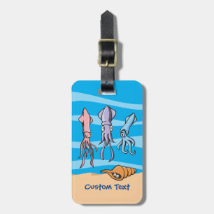 Squid Cartoons Luggage Tag
