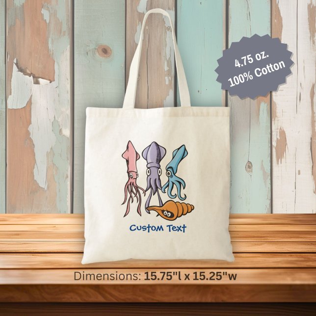 Squid Cartoons Tote Bag (Creator Uploaded)