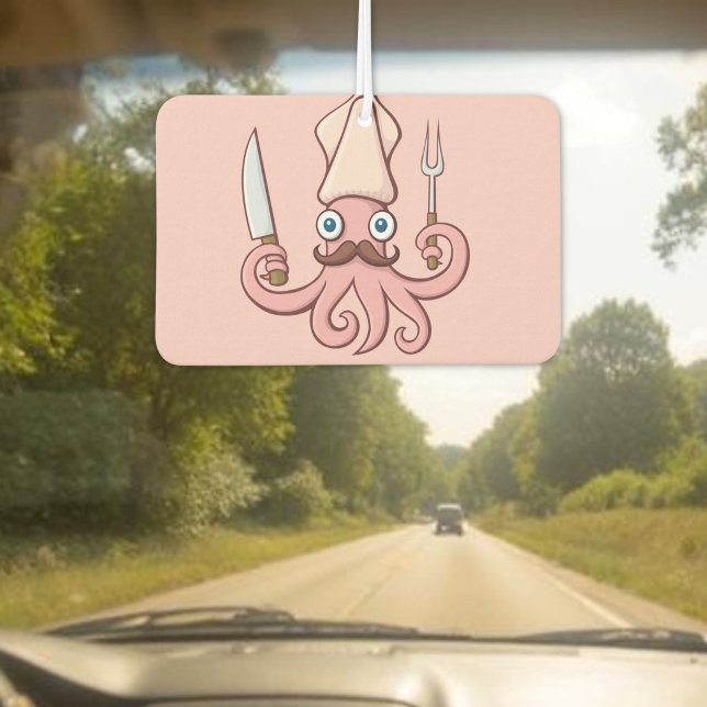 Squid Chef Cartoon Car Air Freshener (Creator Uploaded)