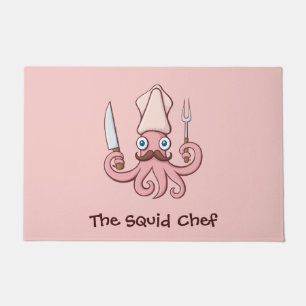 Squid Chef Cartoon Doormat