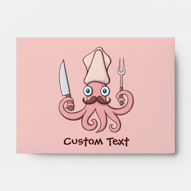 Squid Chef Cartoon Envelope (Front)