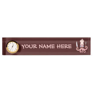 Squid Chef Cartoon Nameplate