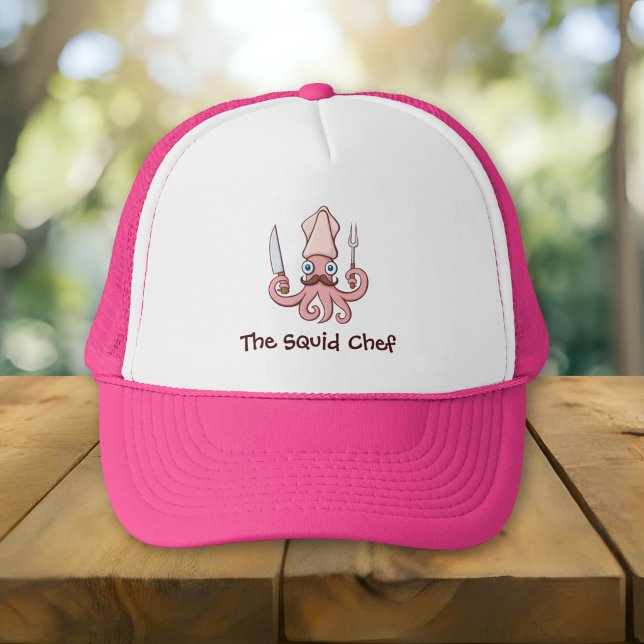 Squid Chef Cartoon Trucker Hat (Creator Uploaded)