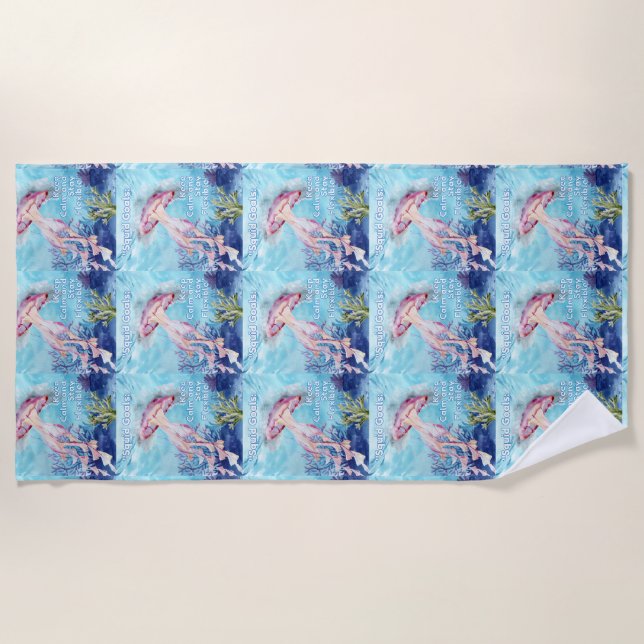 Squid goals  beach towel (Front)