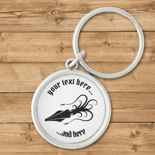 Squid Icon Black Key Ring