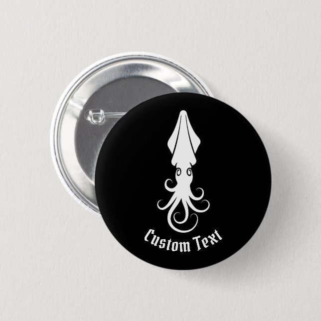 Squid Icon White 6 Cm Round Badge (Front & Back)