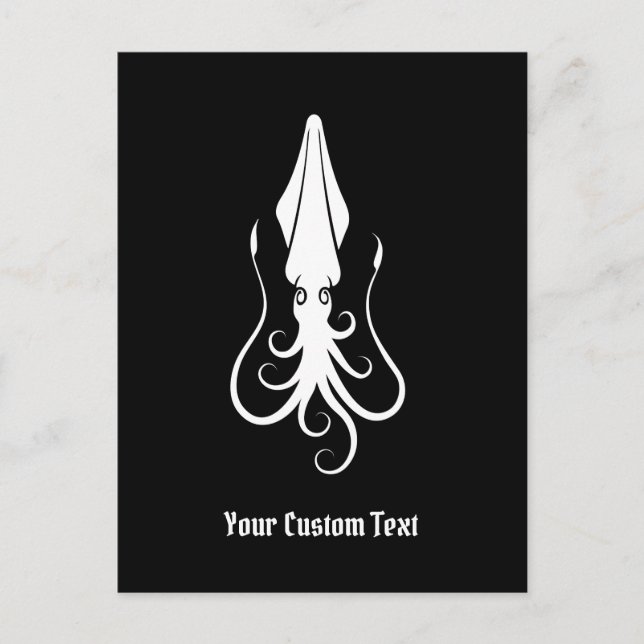 Squid Icon White Postcard (Front)
