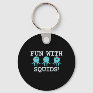 Squid Marine Biologist Teacher Student Gift Key Ring