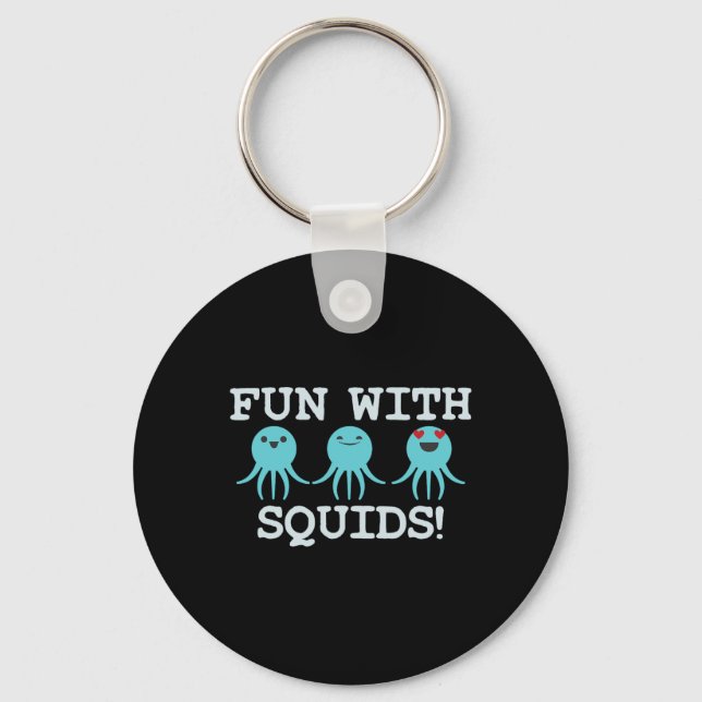 Squid Marine Biologist Teacher Student Gift  Key Ring (Front)