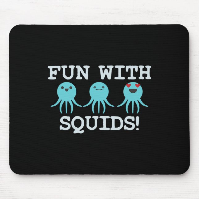 Squid Marine Biologist Teacher Student Gift  Mouse Mat (Front)
