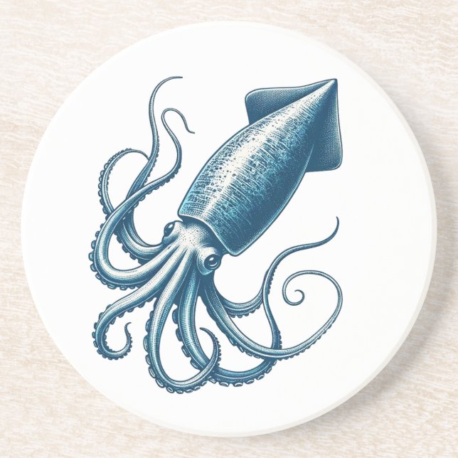 Squid Nautical Coaster (Front)