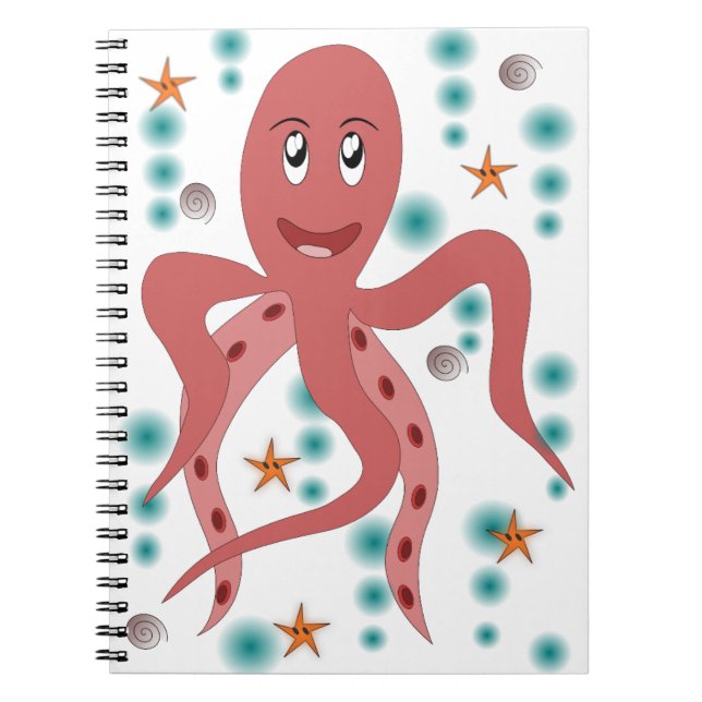Squid Octopus Animal Undersea Kraken Sea Life Notebook (Front)