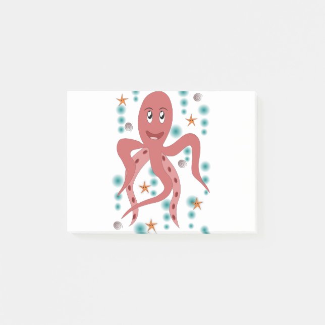Squid Octopus Animal Undersea Kraken Sea Life Post-it Notes (Front)