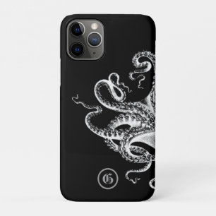 Squid on Black with Monogram iPhone 11 Pro Case