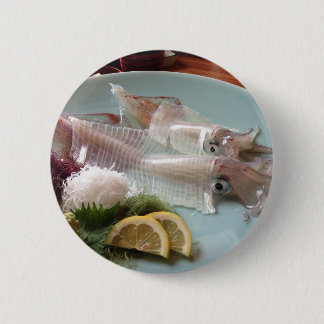 Squid Sashimi Japanese Meal Serving Lunch Dinner 6 Cm Round Badge