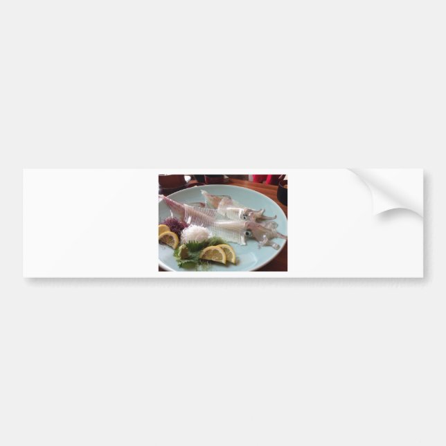 Squid Sashimi Japanese Meal Serving Lunch Dinner Bumper Sticker (Front)