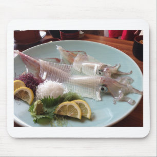 Squid Sashimi Japanese Meal Serving Lunch Dinner Mouse Mat
