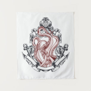 Squid Tentacles Out Of Mirror Lovecraftian Horror Tapestry