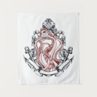 Squid Tentacles Out Of Mirror Lovecraftian Horror Tapestry