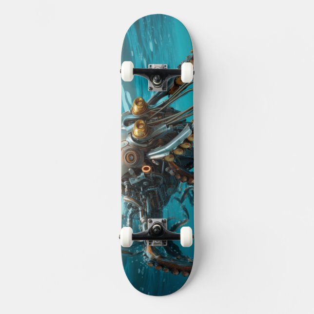Squid with steampunk armour skateboard (Front)