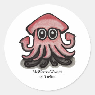Squido squid, MeWarriorWoman on Twitch Classic Round Sticker