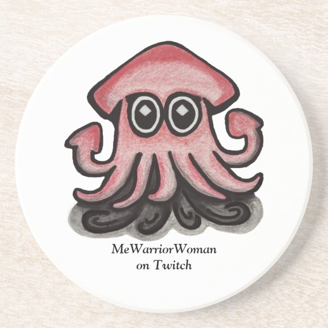 Squido squid, MeWarriorWoman on Twitch  Coaster (Front)