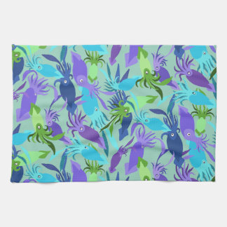 Squids Everywhere! Tea Towel
