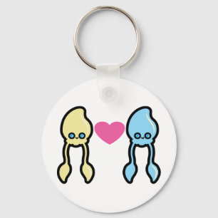Squids in love key ring
