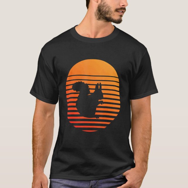 Squierrel Shadow Silhouette In Front Of A Sun T-Shirt (Front)