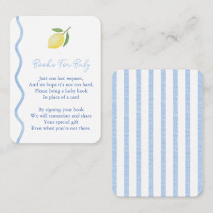 Squiggle Border Lemon Books For Baby Boy Shower Enclosure Card