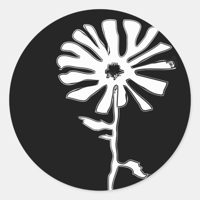 squiggle flower classic round sticker (Front)