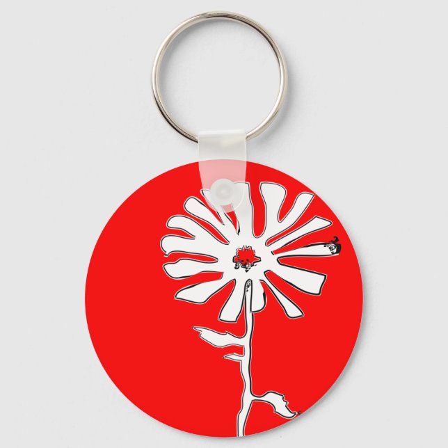 squiggle flower key ring (Front)