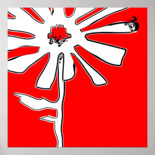 squiggle flower poster
