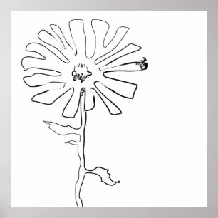 squiggle flower poster