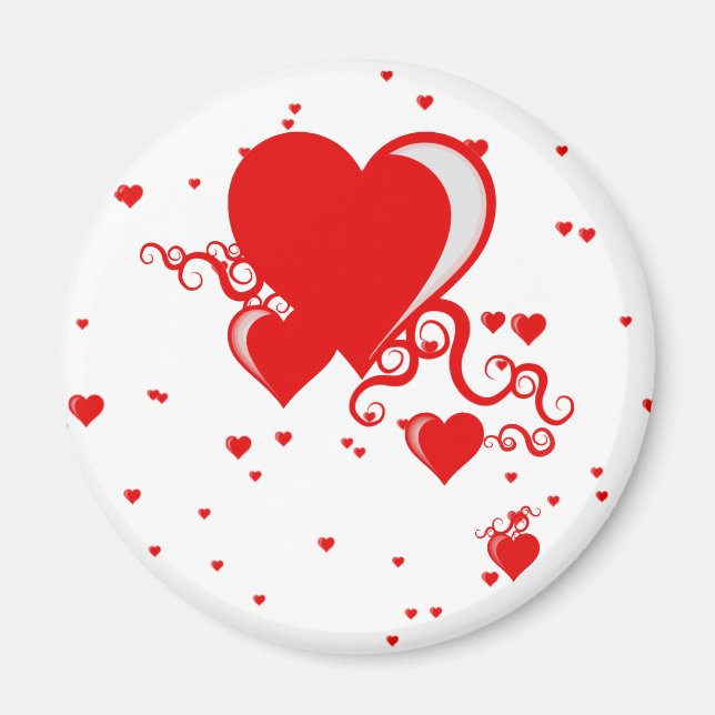 squiggle hearts magnet (Front)