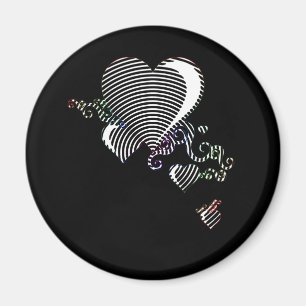 squiggle hearts magnet