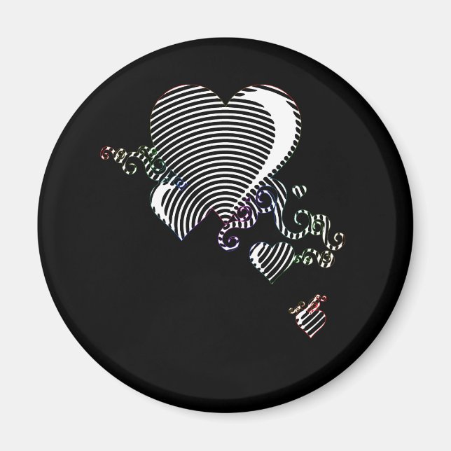 squiggle hearts magnet (Front)