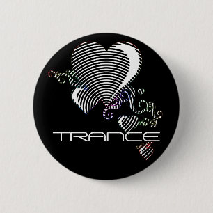 squiggle hearts. trance. 6 cm round badge
