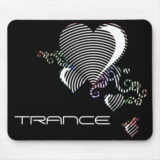 squiggle hearts. trance. mouse mat (Front)