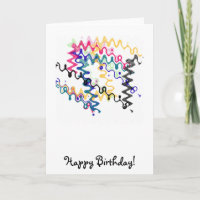 Squiggle Zigzags Happy Birthday Card