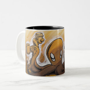 Squiggles: Caffeine in All Its Forms Two-Tone Coffee Mug