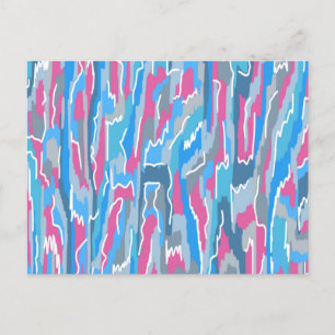 Squiggles on Blue and Grey Postcard